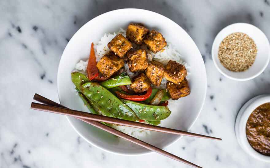 Jamaican Jerk Style Tofu Stir Fry